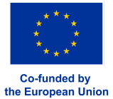 Flag of European Union with text in dark blue: Co-funded by the European Union